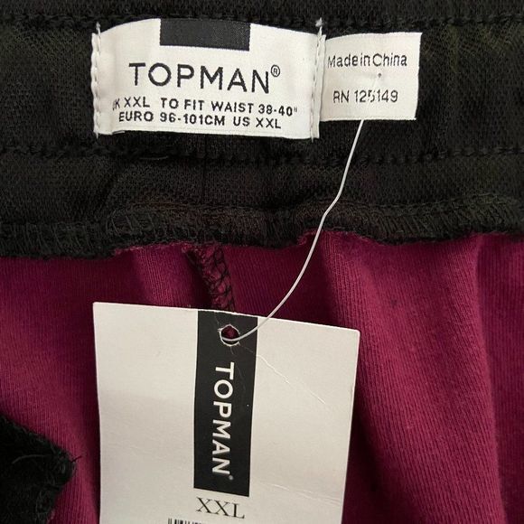 NWT TOPMAN Red Black Loose Fit Track Pants (XXL) - Picture 6 of 8